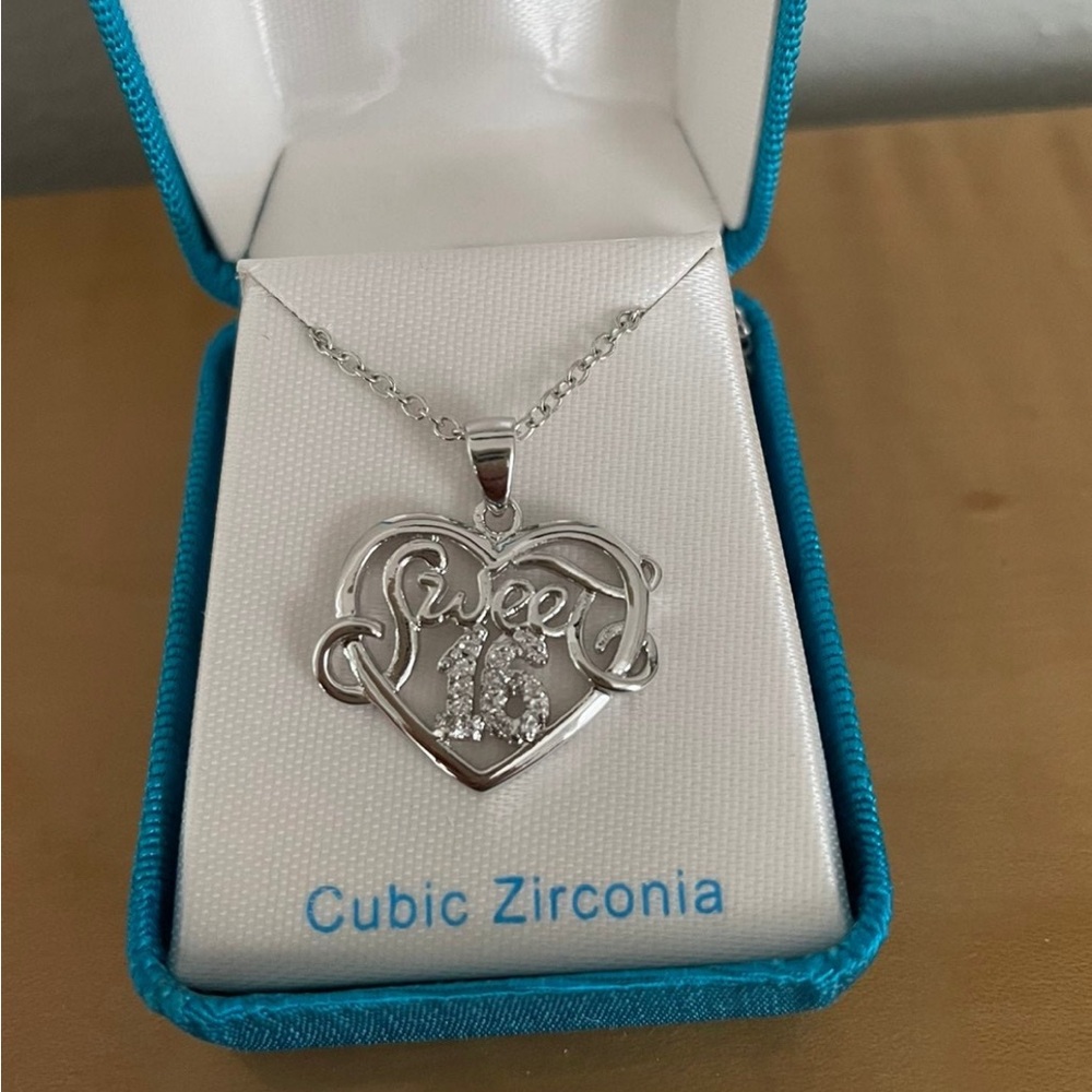 NEW Cubic Zarconia sweet 16 necklace